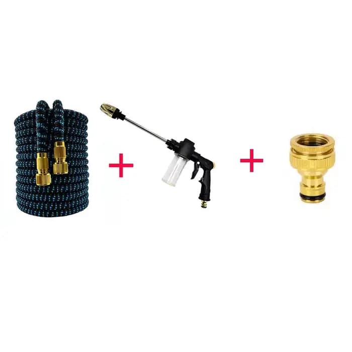 Tuyau d'arrosage extensible avec buse haute pression