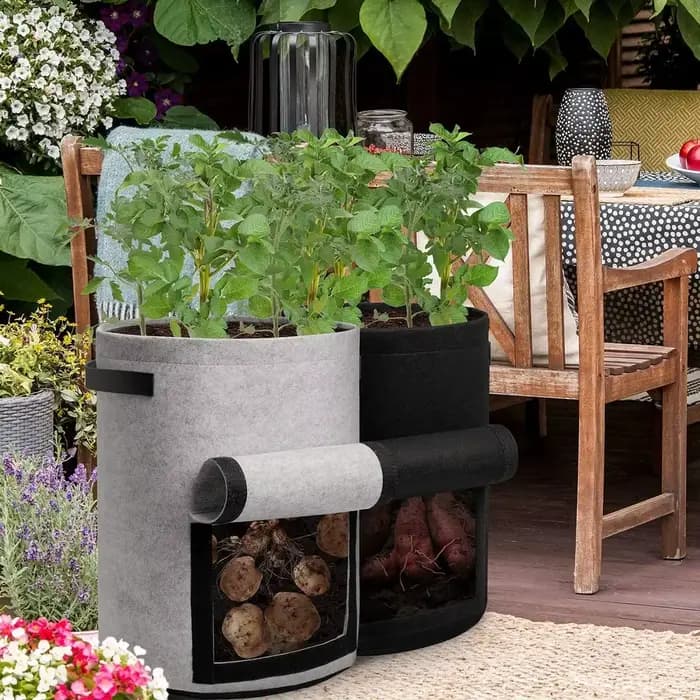 Sacs de culture de plantes en feutre, 2 tailles, tissu non tissé, pot de pommes de terre de jardin,