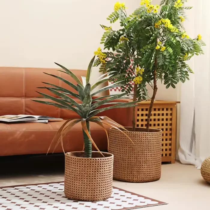 Grand Pot de fleur en bambou et boue de magnésium