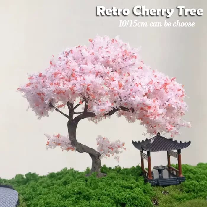 Modèle d'arbre de cerisier en fleurs rose 10/15cm