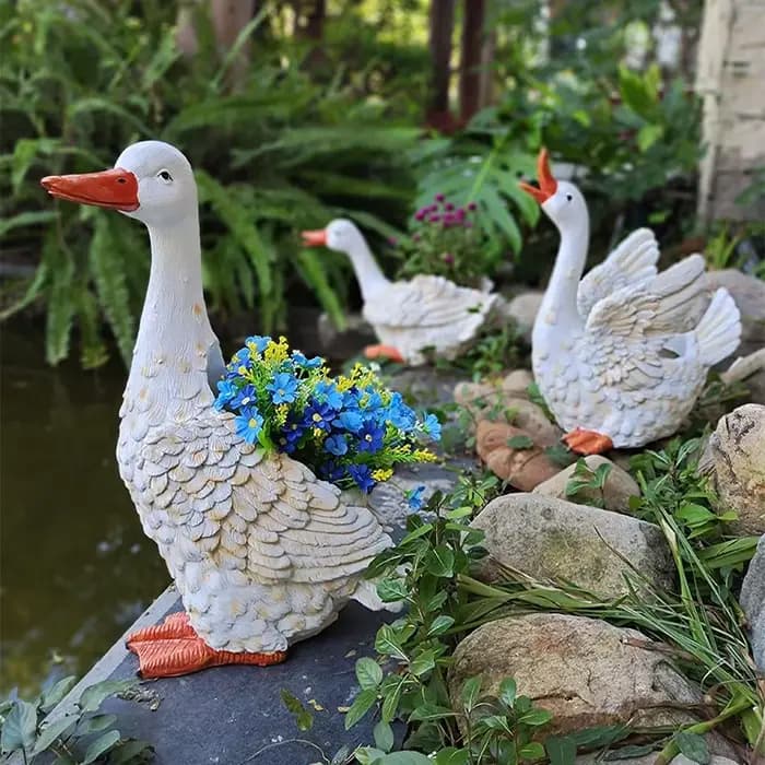 Pot de fleur de canard de dessin animé pour jardin extérieur
