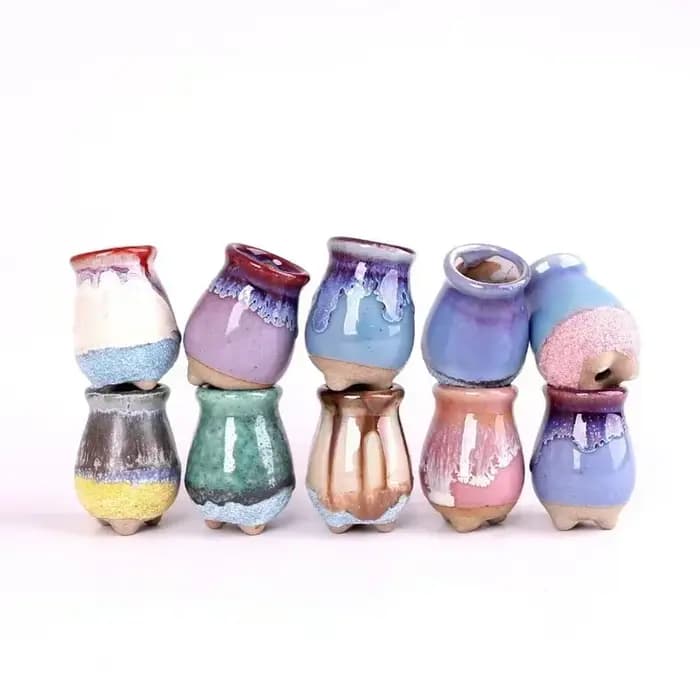 Pots de fleurs en céramique craquelées de glace pour la maison succulente décoration de bureau de ja
