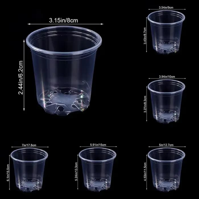 【TG】 5 pots de pépinière transparents de 3 à 6 pouces