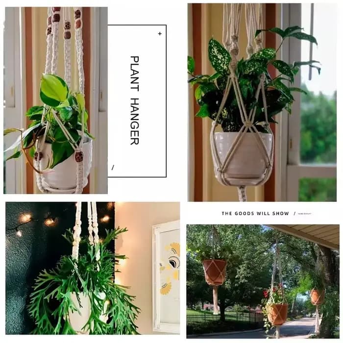 Plante suspendue en macramé faite à la main, Pot de fleur, jardinière, décoration murale, cour, jard