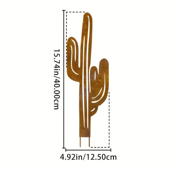Piquet de jardin de Cactus en métal imperméable rustique