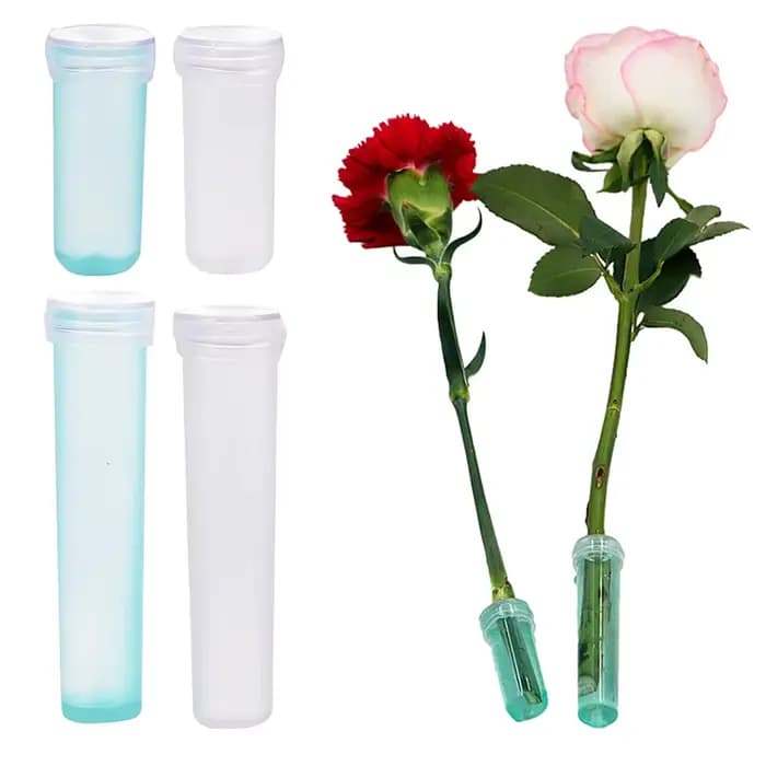 Tube de nutrition de fleurs fraîches en plastique avec bouchon, tube de stockage d'eau, récipient hy