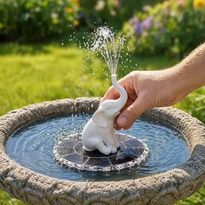 Fontaine solaire d'extérieur pour jardin, fontaine solaire avec lumières LED, fontaine flottante pour bain d'oiseaux, pompe solaire pour bassin de jardin