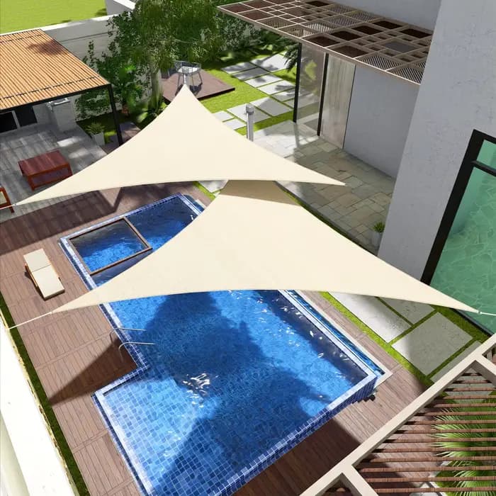 Voile d'ombrage triangulaire imperméable 2/3/3,6/5/7M, auvent de patio, abri solaire pour jardin ext