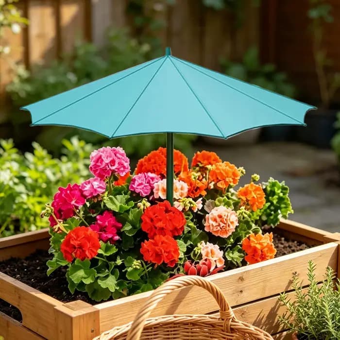 Parasol pour plantes, 3 pièces, protection solaire pour semis, protection UV avec piquet pour jardin extérieur, cour, patio, balcon