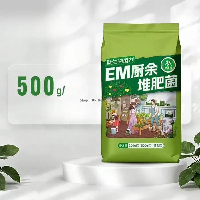 Agent de Fermentation Bactérienne pour Compost de Déchets Alimentaires EM 500G – Idéal pour Améliorer le Sol des Légumes, des Fleurs et des Plantes, et Apporter des Nutriments