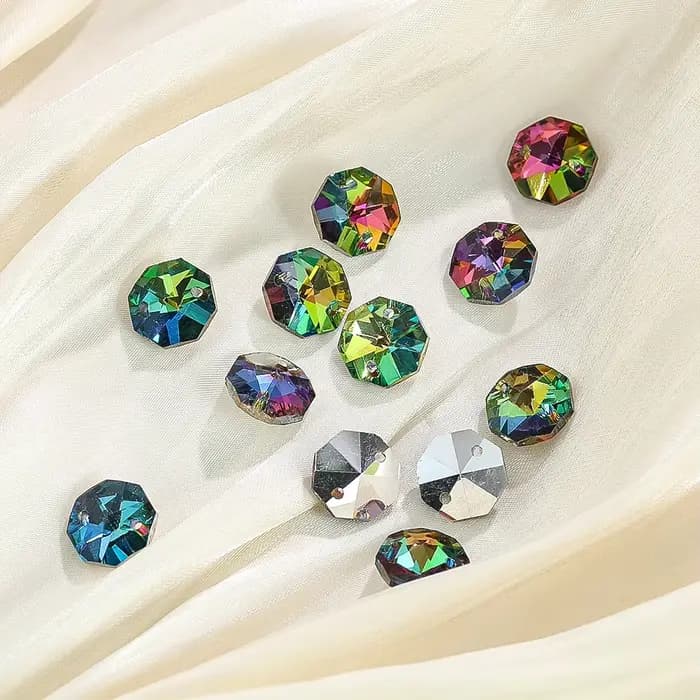 20 pièces de perles octogonales en cristal, capteur de soleil, prisme, pièces de lustre, bricolage,