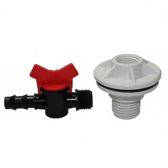 Kit d'irrigation de jardin 2 pièces, raccord de tuyau fileté externe 3/4'' 1/2'' pour réservoir d'ea