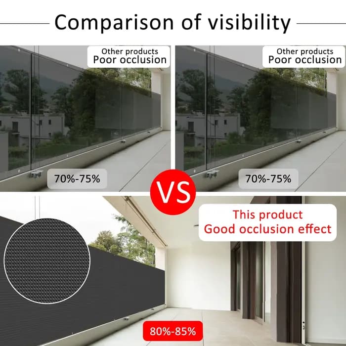 Filet de clôture de confidentialité pour balcon, couverture d'ombrage en maille respirante pour abri