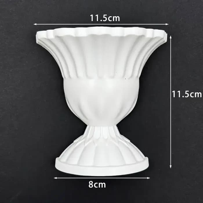 Vase mural demi-cercle blanc pour arrangement floral