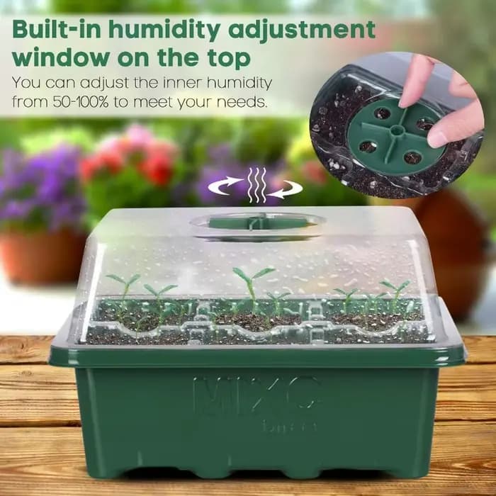 Plateau de semis à 6 compartiments, mini-serre, base de germination pour plantes, boîte de culture, kit de démarrage pour plantes, boîte de culture de graines