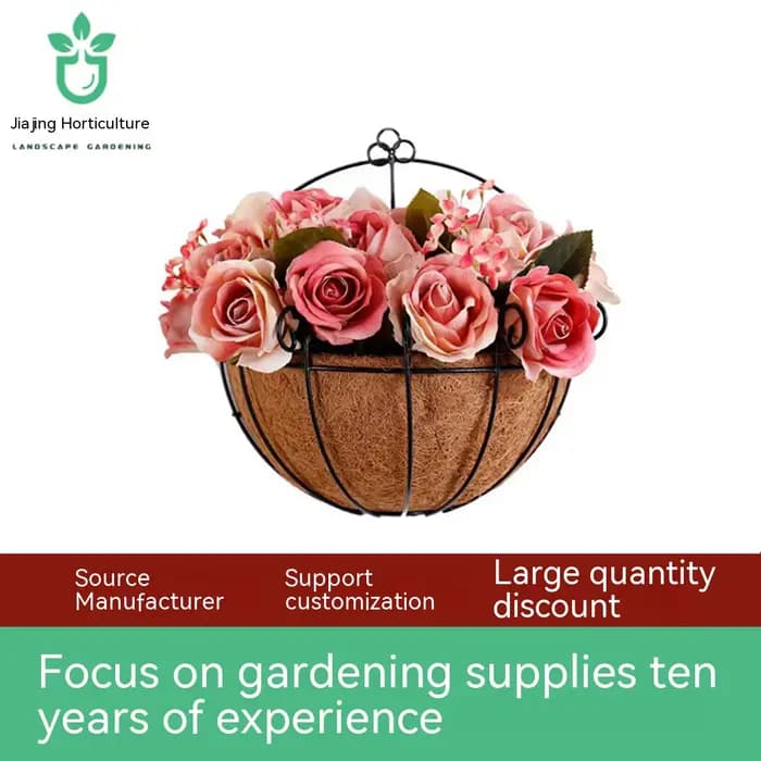 Mir suspendu Cocoanut, pot suspendu Cocoanut, support de fleurs demi-rond
