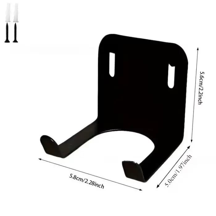 Crochet de rangement d'outils en métal noir avec fentes de ventilation