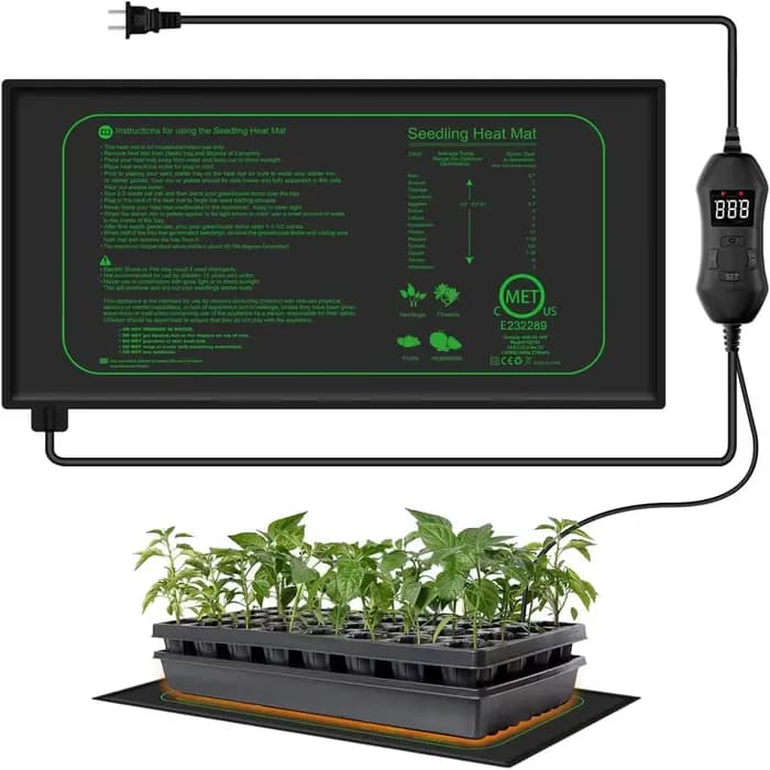 Tapis chauffant pour semis avec thermostat numérique, pour plantes d'intérieur, germination, propaga