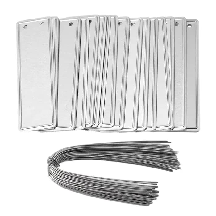 Étiquettes métalliques Double face en aluminium pour plantes, étiquette d'identification d'arbre, fi