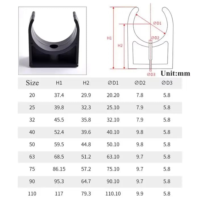 2 ~ 20 pièces I.D. Connecteur de serrage de tuyau en PVC, 20 ~ 110mm, pour Irrigation de jardin, Aqu