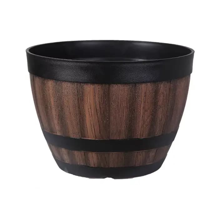 Grand Pot de plantes en forme de baril de whisky, décoration de maison en plastique, Pot de fleurs d