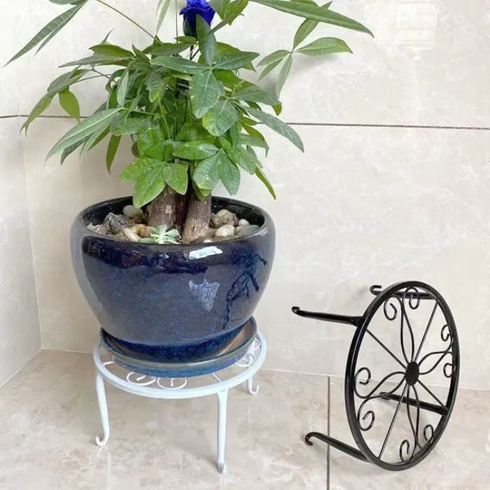 Support de fleurs en fer à pot unique sur pied