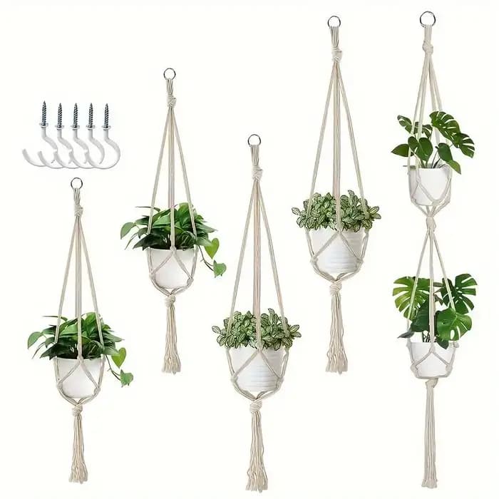 Cintres pour plantes en macramé tissés à la main