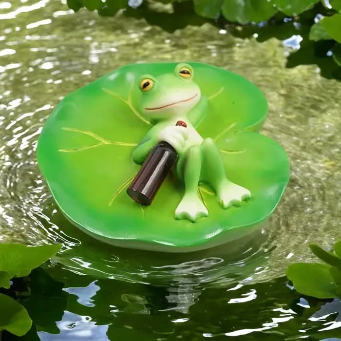 Décor de grenouille flottant pour étang, ornement de grenouille, Statue artisanale pour fleur de Lot
