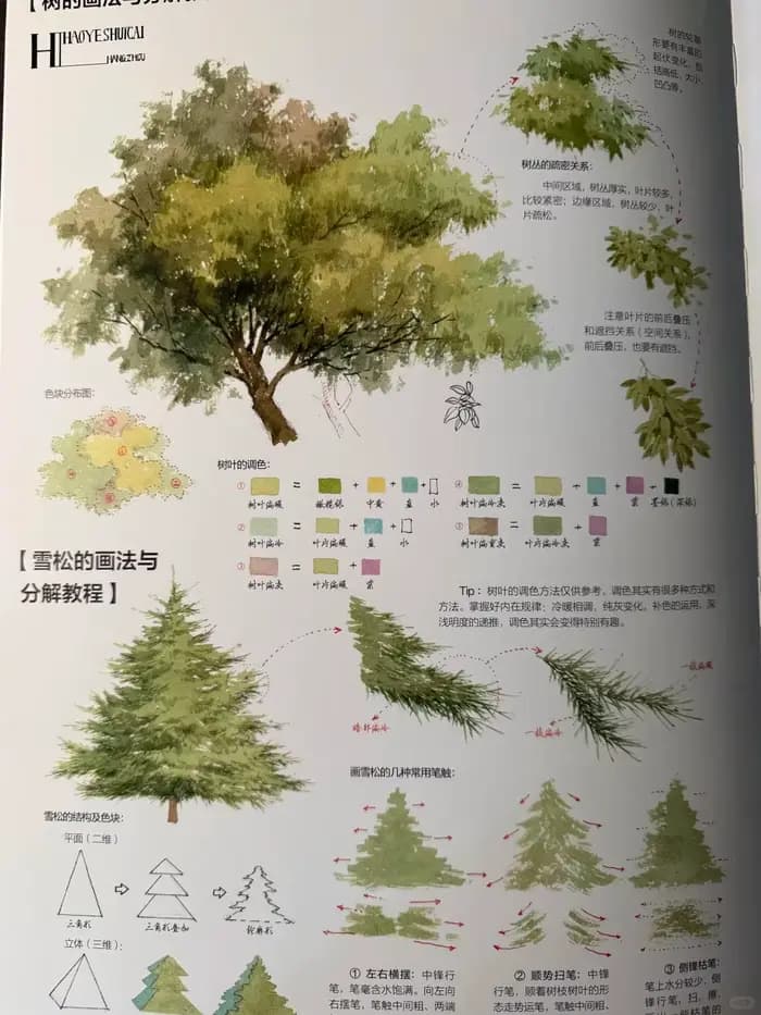 2025 nouveau livre de tutoriel aquarelle pour débutants paysage fleur jardin paysage dessin compétences livres, grande taille: 37*26 cm
