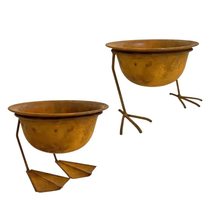 Pot fleur en métal pied d'animal, Pot bol en fer pour étagère, Table, Console, entrée petite exposition fleurs à
