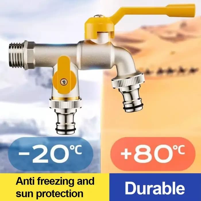 Robinet d'eau en cuivre portable, résistant au gel, double/simple sortie, séparateur de robinet d'ea