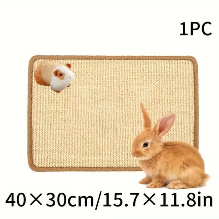 Tapis à mâcher et à gratter pour lapin – Coussin antidérapant en fibre naturelle | Sous-vêtements en cage et soins des