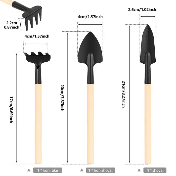 Ensemble de 3 mini-outils de jardinage portables