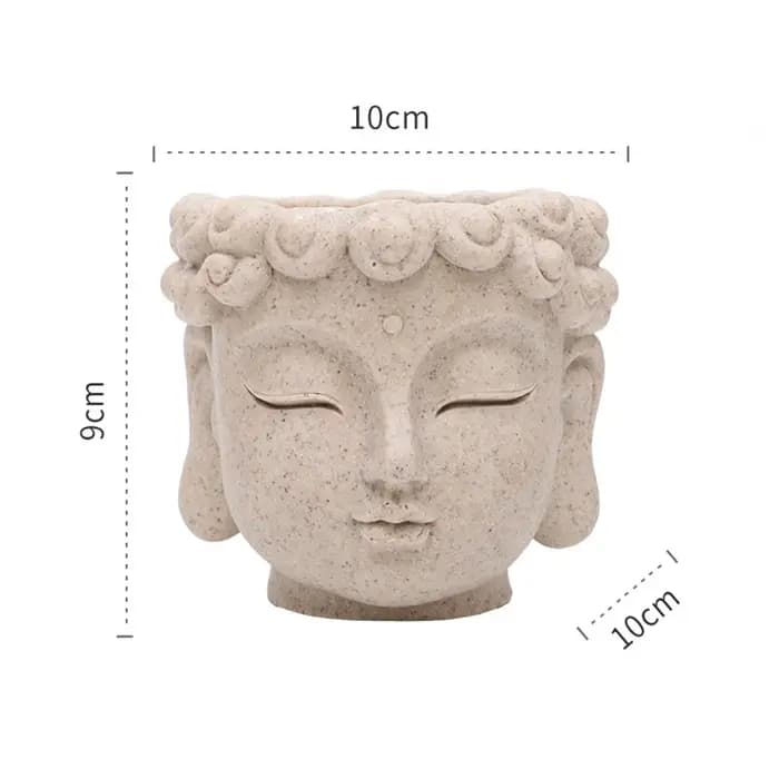 Pot de fleurs en forme de tête de Bouddha, décoration, cadeau, statue, organisateur, conteneur pour plantes, vase à fleurs pour bureau, table de cuisine, centre de table, maison, jardin