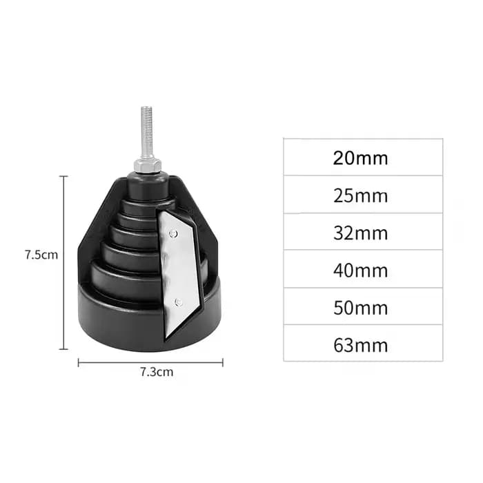 Outil de chanfreinage de tuyaux polyvalent, ébavurage PE PVC PP, coupe-tuyau, lame métallique, réglage multi-niveaux pour une sécurité d'étanchéité améliorée