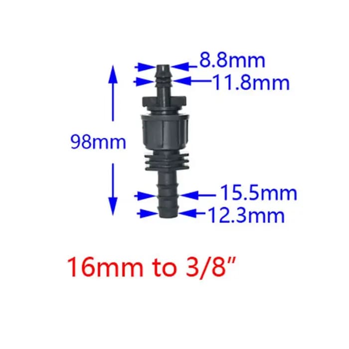 Tuyau d'arrosage 25mm à 16mm à 20mm, connecteur à barbe réducteur 1 "à 1/2 à 3/4 PE, connecteur de t