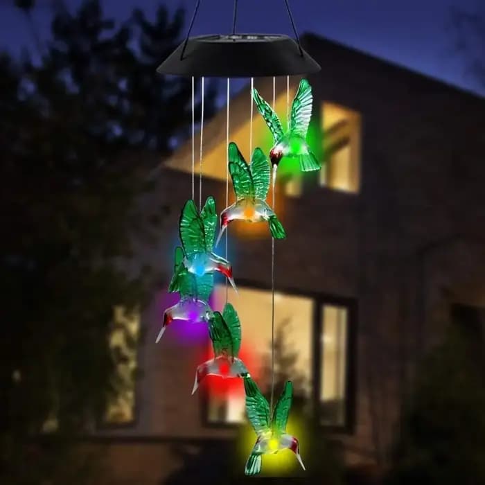 1PC Carillon éolien LED de jardin à dégradé de couleurs