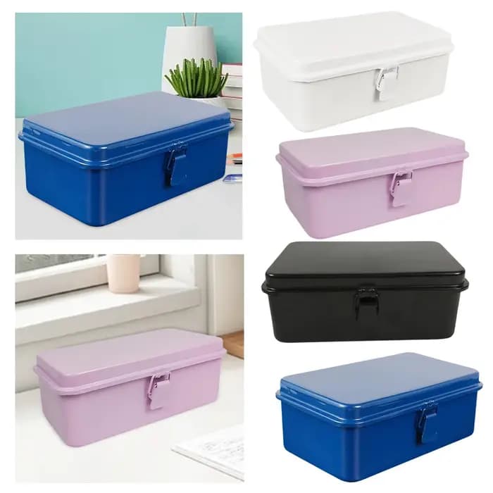 Boîte de rangement en métal de style rétro