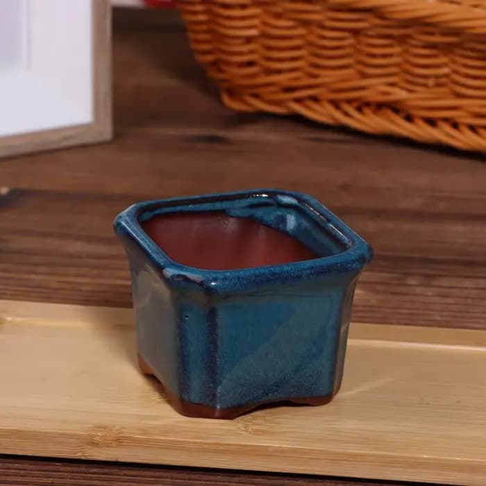 3 pots de plantes en céramique, mini jardinières au design mignon pour la décoration de bureau, de t