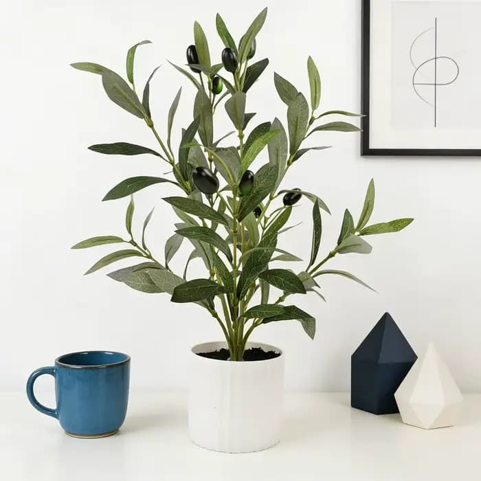 1 arbre d'olivier artificiel en pot pour la décoration de la maison