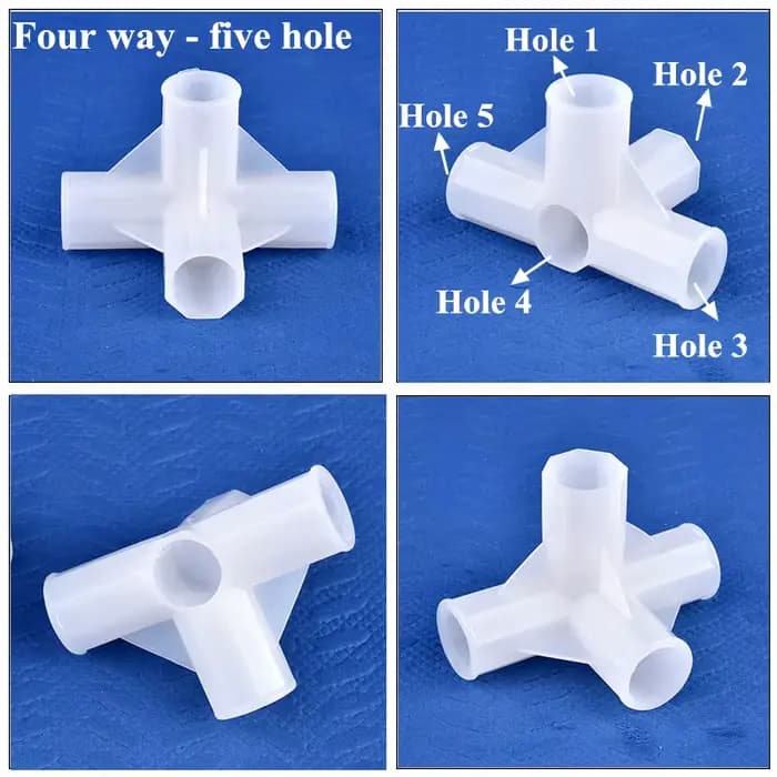 Support de Joint à quatre voies en T, diamètre intérieur 13mm, pour fleurs, plantes, connecteur de S