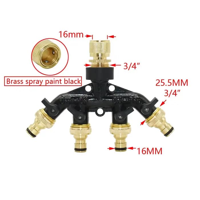 Connecteur de robinet de jardin en laiton, séparateur de tuyau d'arrosage, distributeur d'arrosage d
