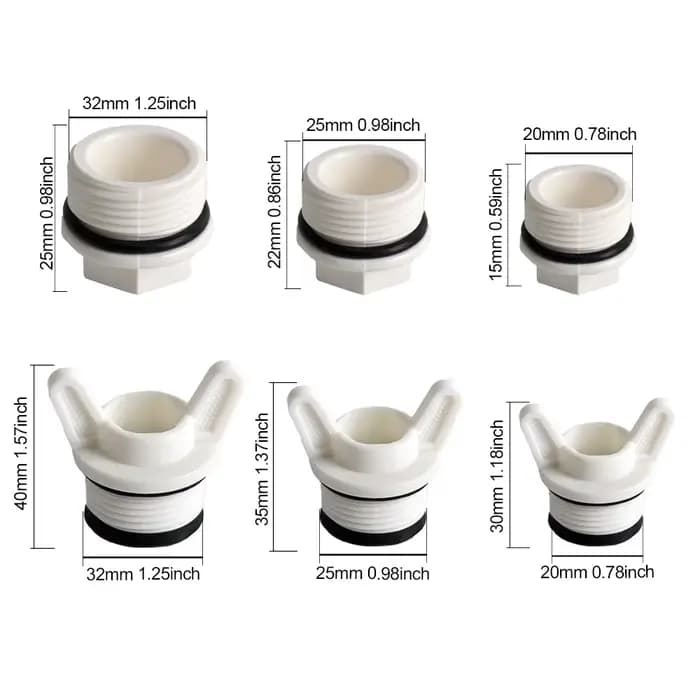 Bouchon de tuyau à filetage mâle en PVC, 1/2 "3/4" 1 '', embouts à Micro filetage, adaptateur d'aqua