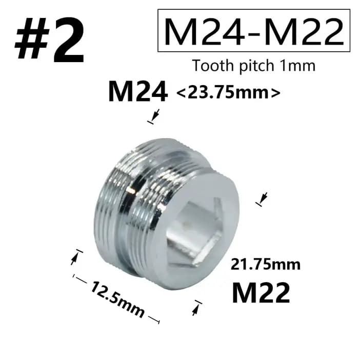 Coupleur de robinet d'eau en laiton argenté M16 M18 M20 M22 M24 M28, raccords de connecteur fileté p