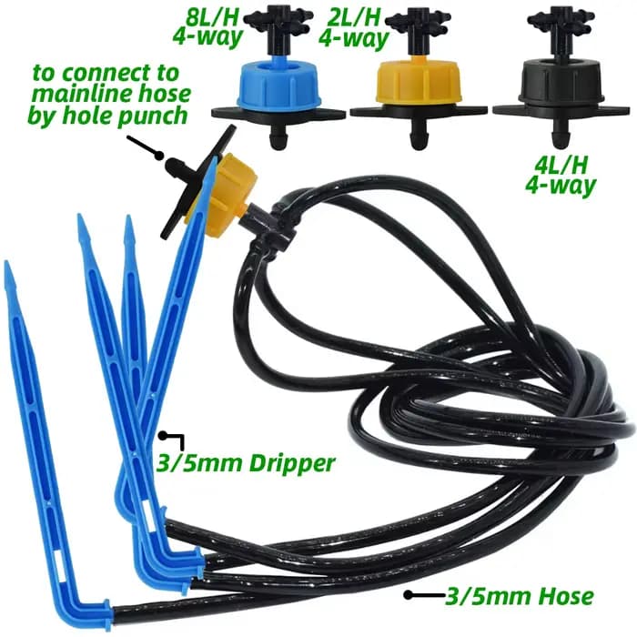 KESLA-Arroseur d'irrigation goutte à goutte de jardin, 1/8 ", 4 voies, connecteur de tuyau d'eau, tu