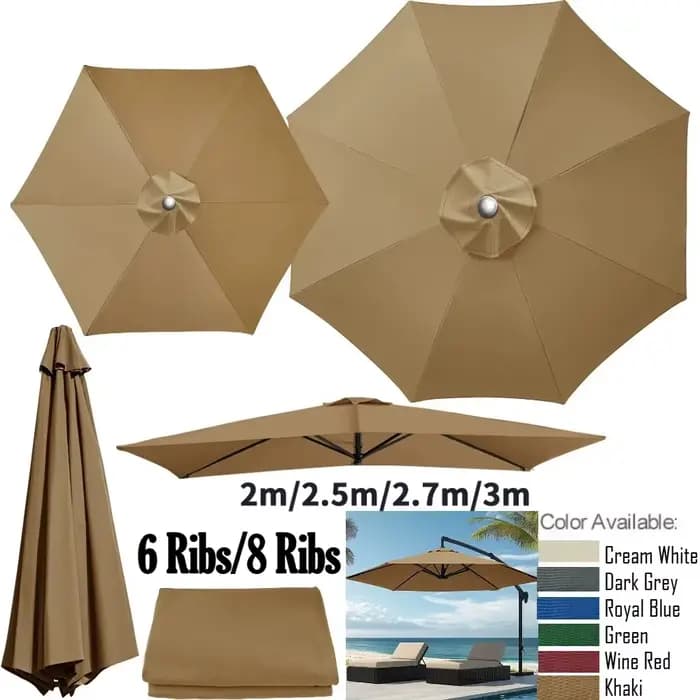 Parasol remplaçable en tissu supérieur pour jardin, Patio extérieur, couverture de parapluie, auvent