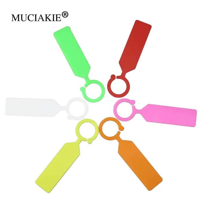Étiquettes suspendues en plastique avec anneau de 10 couleurs, pour plantes de jardin, marqueurs de