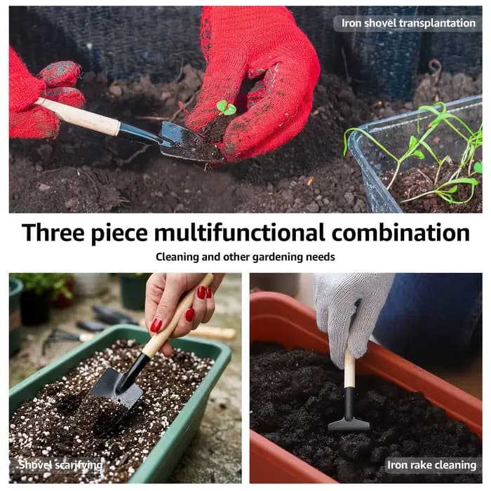 Ensemble de 3 mini-outils de jardinage portables