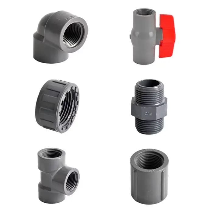 Connecteur à filetage femelle en PVC 1/2 3/4 1, 20/25/32mm, coude droit, adaptateur à 3 voies pour t