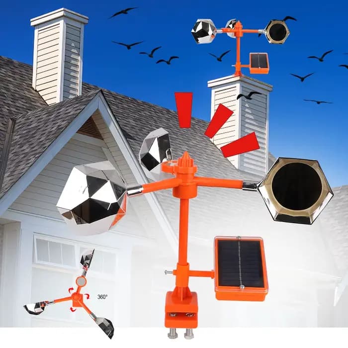 Répulsif solaire réfléchissant pour oiseaux, dispositif de conduite répulsif vocal pour jardin extér